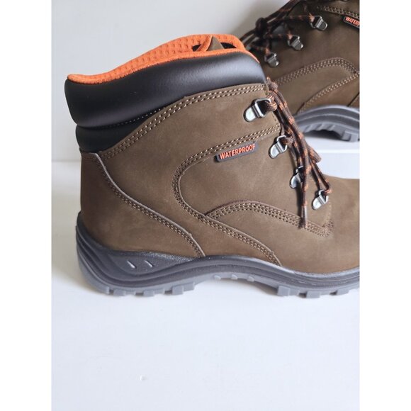 Hytest Knox Direct Attach Steel Toe 6” Brown Waterproof Work Boots Size 14 Wide - Picture 3 of 13